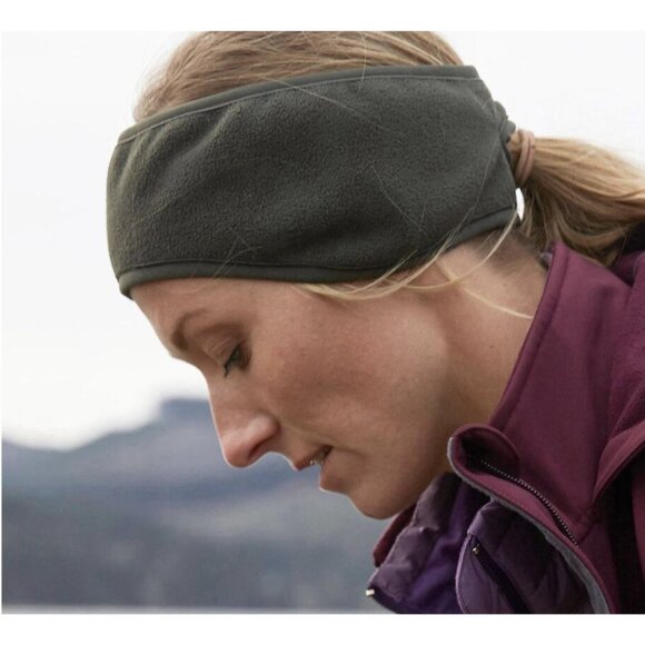 Duluth Trading Company Women's Shoreline Fleece Ear Band Orange M/L Ponytail - Picture 2 of 10